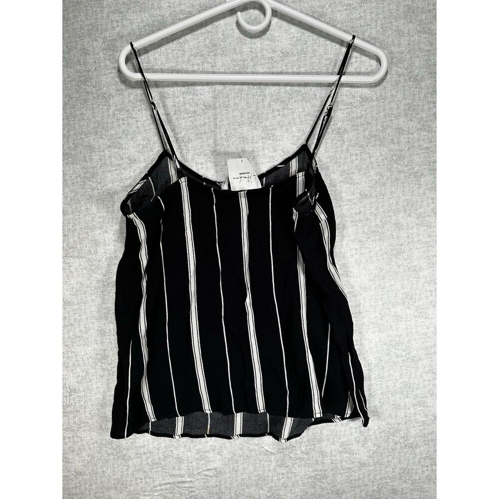 L'ACADEMIE Cami Top Womens Small Black White Striped Viscose Adjustable Straps - Picture 4 of 5